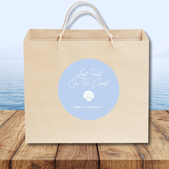 Last Toast On The Coast Beach Bachelorette Classic Round Sticker (Last Toast On The Coast Beach Bachelorette Classic Round Sticker)