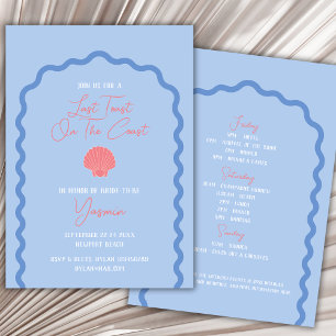 Last Toast On The Coast Beach Bachelorette Invitation