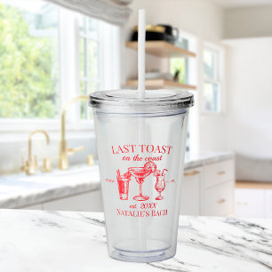 Last Toast On The Coast Beach Bachelorette Party Acrylic Tumbler