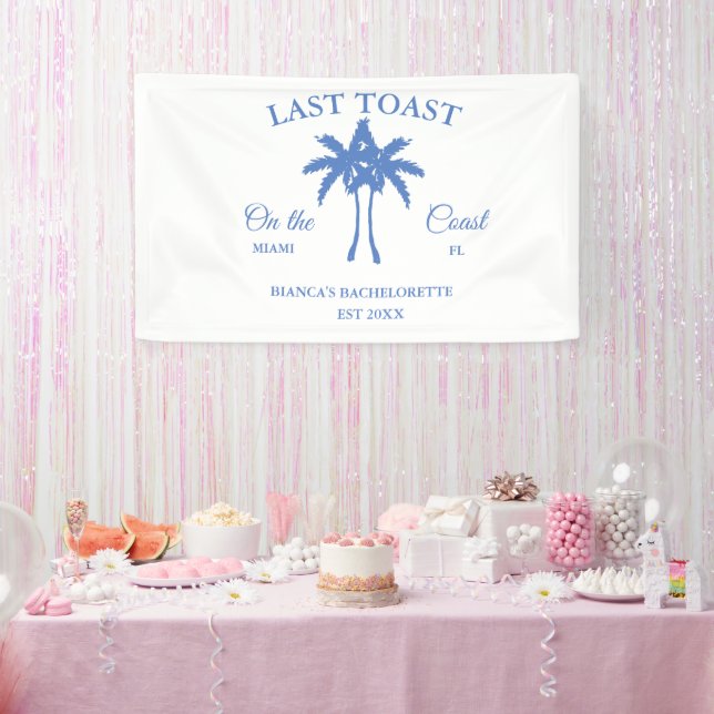 Last Toast on the coast Beach Bachelorette party Banner (Party)