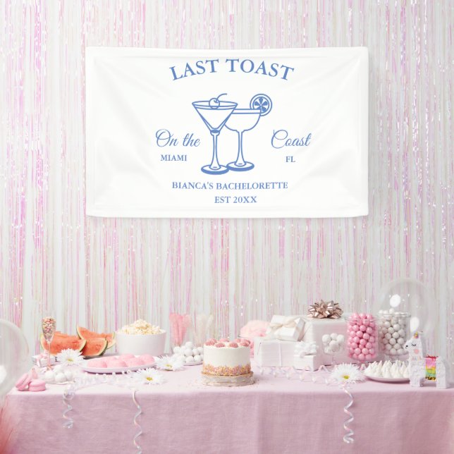 Last Toast on the coast Beach Bachelorette party Banner (Party)