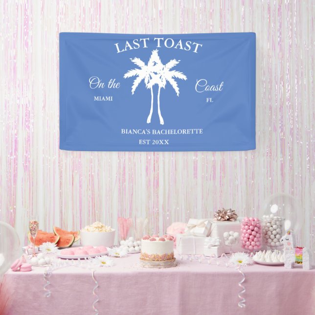 Last Toast on the coast Beach Bachelorette party Banner (Party)
