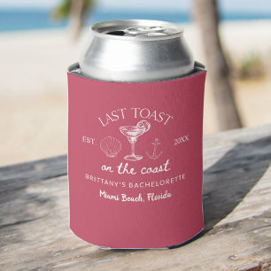 Last Toast On The Coast Beach Bachelorette Party Can Cooler