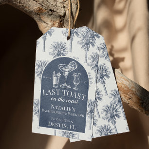 Last Toast On The Coast Beach Bachelorette Party Gift Tags