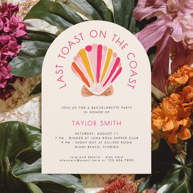 Last Toast On The Coast Beach Bachelorette Party  Invitation (Creator Uploaded)