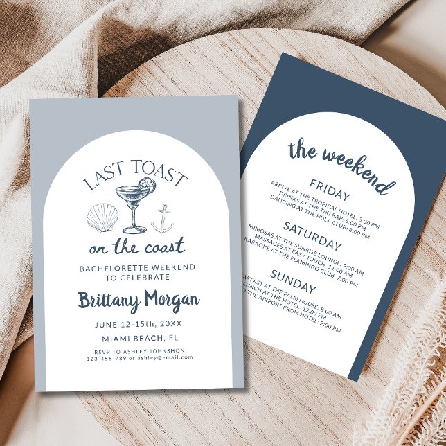 Last Toast On The Coast Beach Bachelorette Party Invitation (Creator Uploaded)