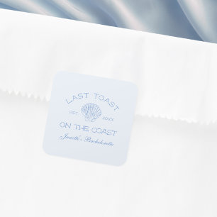 Last Toast On The Coast Beach Bachelorette Party Square Sticker