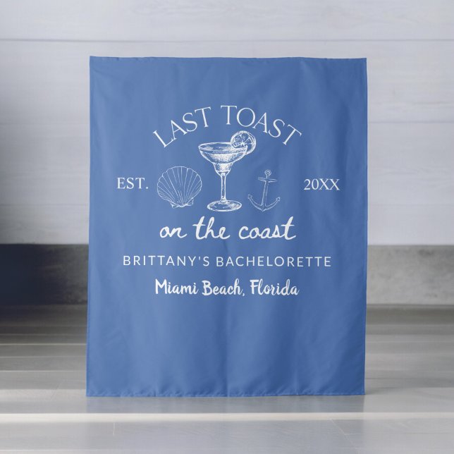 Last Toast On The Coast Beach Bachelorette Party Tapestry (Creator Uploaded)