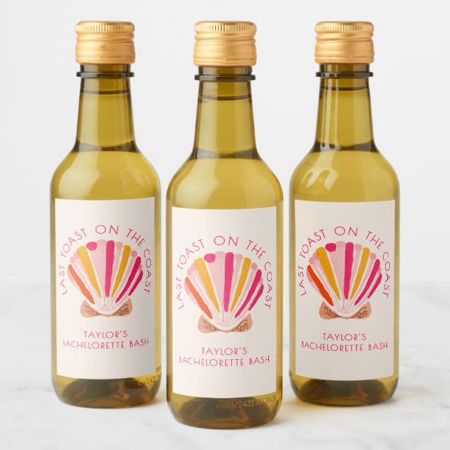 Last Toast On The Coast Beach Bachelorette Party  Wine Label (Bottles)
