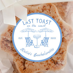 Last toast on the Coast Beach Bachelorette Sticker