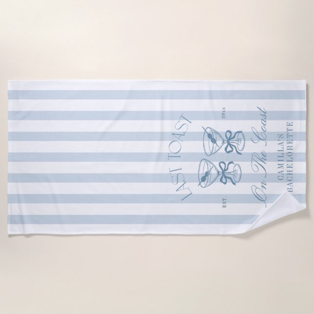 Last Toast On The Coast Beach Bachelorette  Towel (Front)
