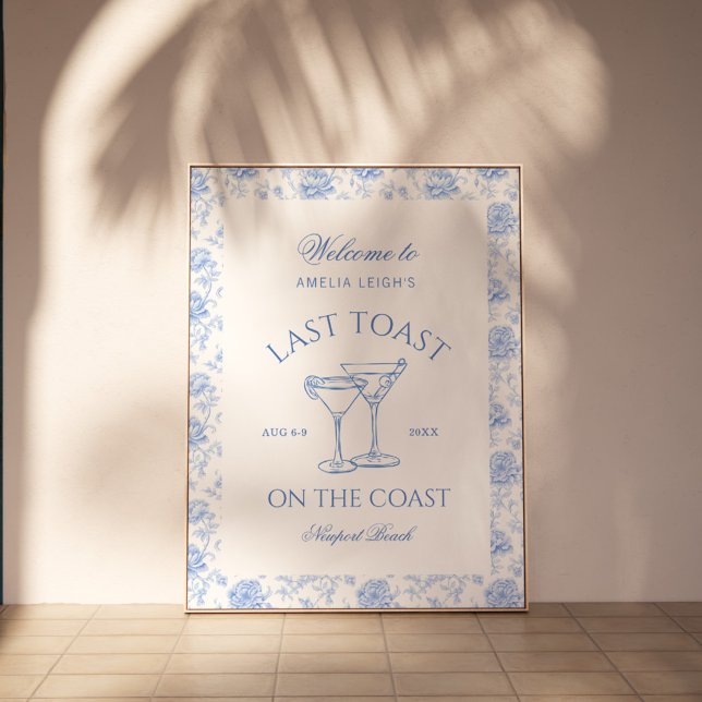 Last Toast on the Coast Beach Blue Bachelorette Poster (Creator Uploaded)
