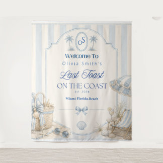 Last Toast on the Coast Beach Blue Bachelorette Tapestry