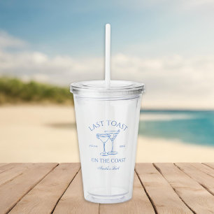 Last Toast on the Coast Blue Bachelorette Acrylic Tumbler