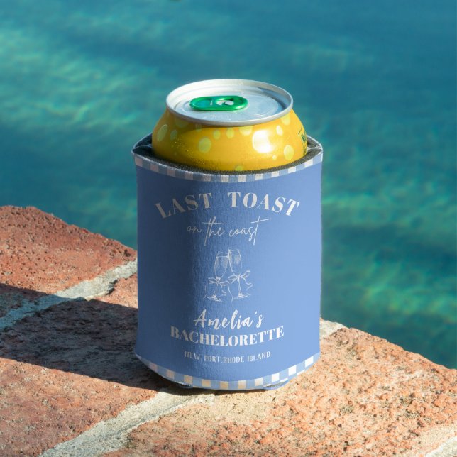 Last toast on the coast blue bachelorette  can cooler (In Situ Pool)