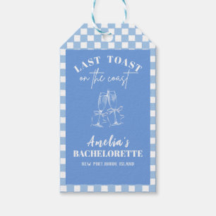 Last toast on the coast blue bachelorette favour gift tags