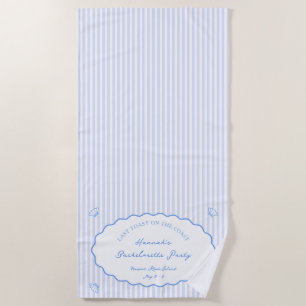 Last Toast on the Coast Blue Bachelorette Party Beach Towel