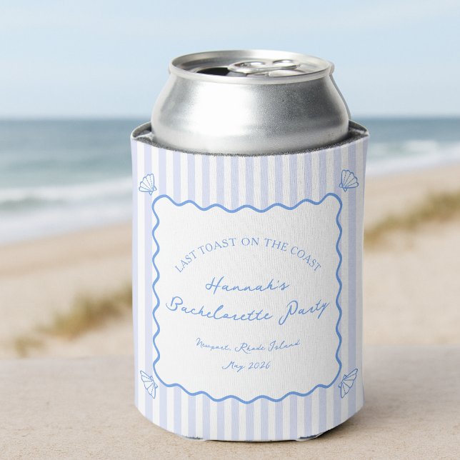 Last Toast on the Coast Blue Bachelorette Party Can Cooler (Creator Uploaded)