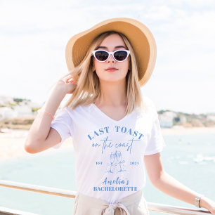 Last toast on the coast blue bachelorette party T-Shirt