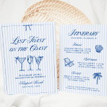 Last Toast on The Coast Elegant Hand Drawn Bows Invitation<br><div class="desc">This elegant 'Last Toast on the Coast' design is perfect for a beach or coastal bachelorette celebration. The design features a beautiful seaside theme, with a stylish font and a sophisticated layout that will surely impress your guests. On the back of the invitation, you'll find all the weekend details for...</div>