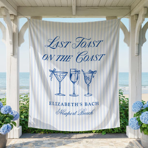 Last Toast on The Coast Elegant Hand Drawn Bows Tapestry