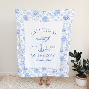 Last Toast on the Coast Floral Bachelorette Fleece Blanket