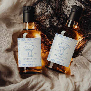 Last Toast on The Coast Floral Bachelorette Liquor Bottle Label