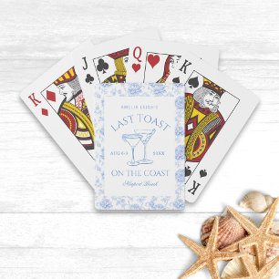 Last Toast on The Coast Floral Bachelorette Playing Cards