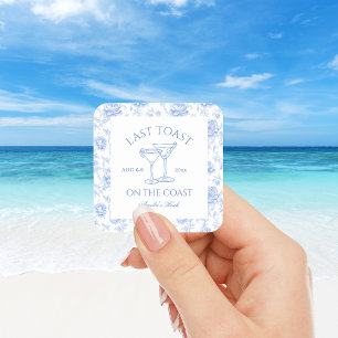 Last Toast on The Coast Floral Bachelorette Square Sticker