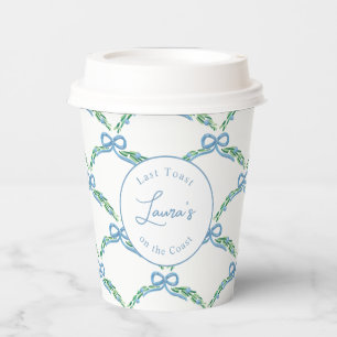 Last Toast on the Coast Grandmillenial Bow Trellis Paper Cups