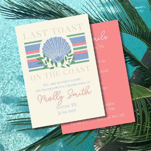 Last Toast on the Coast – Nautical Bachelorette  Invitation