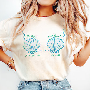 Last toast On The Coast Seashell Bra Bachelorette  T-Shirt