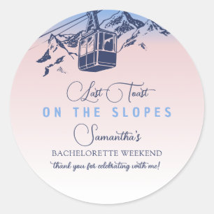 Last Toast On The Slope Ski Bachelorette Thank You Classic Round Sticker