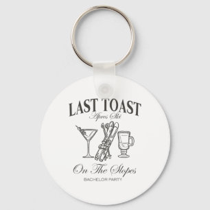 Last Toast On The Slopes Bachelor Skiing Bridal Ba Key Ring