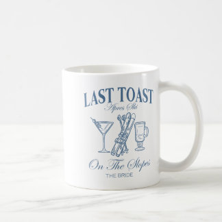 Last toast on the slopes bachelor skiing bridal coffee mug