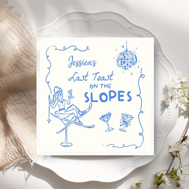 Last Toast On The Slopes Bachelorette Party Napkin (Creator Uploaded)