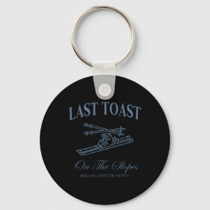Last Toast On The Slopes Chelor Skiing Bridal Part Key Ring