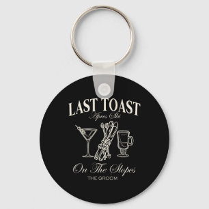 Last Toast On The Slopes Chelor Skiing Bridal Part Key Ring