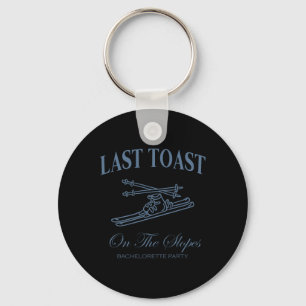 Last Toast On The Slopes Chelor Skiing Bridal Part Key Ring