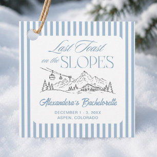 Last Toast on the Slopes Ski Bachelorette Party Favour Tags