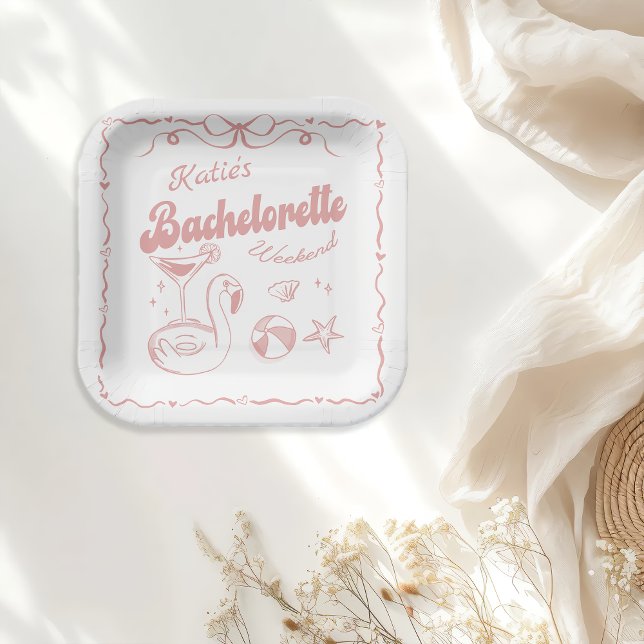Last Toast Pink Bachelorette Party Paper Plates (Creator Uploaded)