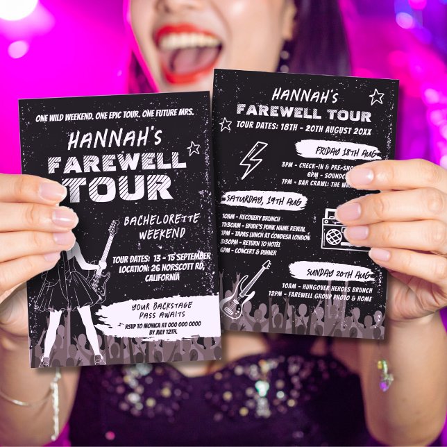 Last Tour Punk Rock Band Bachelorette Weekend Invitation (Creator Uploaded)