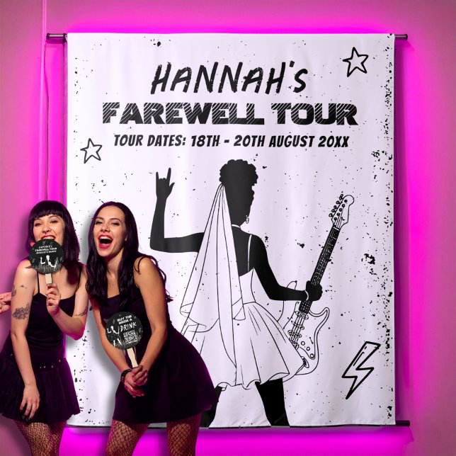 Last Tour Punk Rock Band Bachelorette Welcome Sign Tapestry (Creator Uploaded)