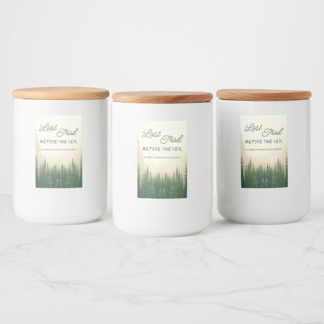 Last Trail Before The Veil Bachelorette Food Label (Bottles)