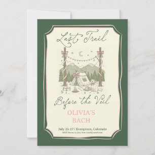 Last Trail before the Veil Bachelorette Itinerary  Invitation