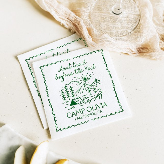 Last Trail Before The Veil Bachelorette Party Napkin (Creator Uploaded)