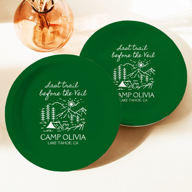 Last Trail Before The Veil Bachelorette Party Paper Plate (Creator Uploaded)