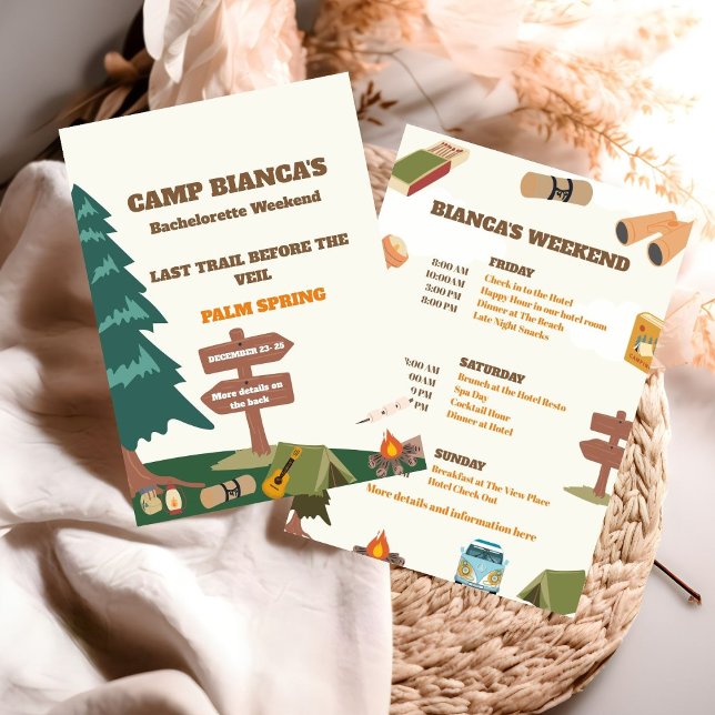 Last Trail Before The Veil Bachelorette Weekend Invitation (Creator Uploaded)