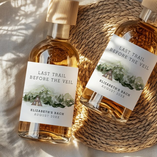 Last Trail Before The Veil Bachelorette Weekend Liquor Bottle Label (Creator Uploaded)