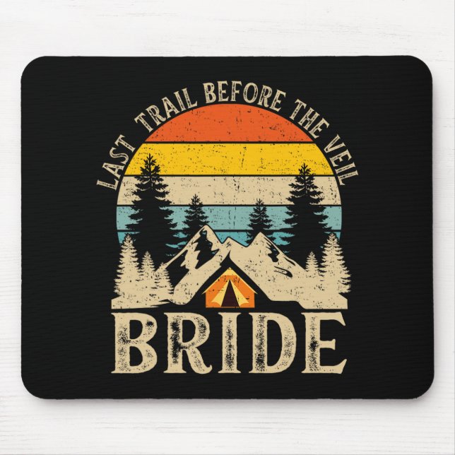 Last Trail Before The Veil Bride Retro Camp Bachel Mouse Mat (Front)